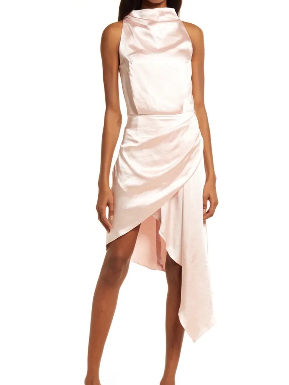 Elliatt Alaia Asymmetric Satin Cocktail Dress NEW Nwt pink sleeveless